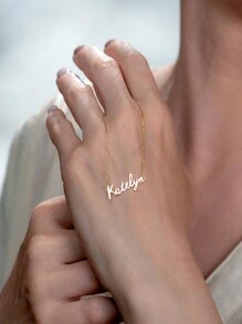 1pc Customized Name Necklace, Personalized Name Necklace, Stainless Steel Necklace, Jewelry Accessory, Minimalist DIY Custom Name Gift, Suitable For Women, Birthday Jewelry Gift Gold Stylish,Fall Fashion,Vintage,Contracted,Simple,Soccer Mom,Casual,Old Money Custom,Personalized,Unique Ideal Gifts For Her Girlfriend,Mom,Family,Friends For Anniversaries,For Birthdays,For Daily Wear,For Prom,For Mother's Day,For Valentine's Day,For Graduation,For Weddings Valentines