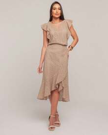 SAIA MIDI DE LAISE COM BABADOS MAGNOLIA