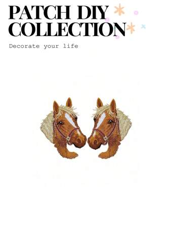 1 Piece Animal Horse Embroidery Clothes Patch Iron On Stickers Fashion DIY Applique Accessories Fashion Decoration Summer, School