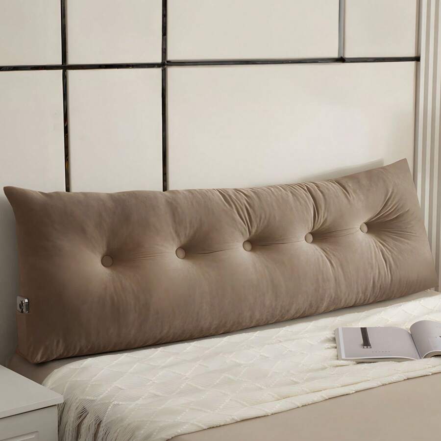 1pc Triangular Headboard Pillows Twin/Queen/King Size Head Roll Pillow Bed Wedge Pillow Large Bolster Bed Rest Reading Pillows Backrest Positioning Support Pillows With Side Pockets Bolster Cushion - Nâu nhạt - Xem 1