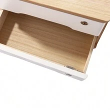 Desktop Storage Box With Lockable Drawers,Wooden Desktop Storage Box,Toiletries Supplies Vanity,Desk Organizer,Top Tray Shelf,Mini Tabletop Storage Container With Drawers For Home Office Bedroom - White - View 5