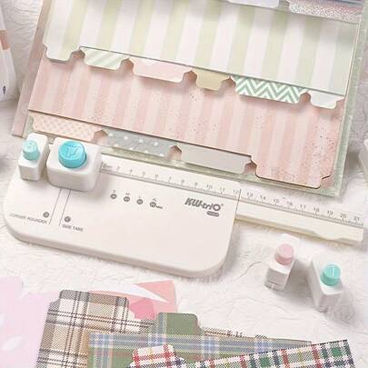 1pc Divider Making Board, For Creating Divider Index Pages, Rounded Corner Cutting Tool For Alphabet Index, Without Punch Back To School,Back To School,School Supplies