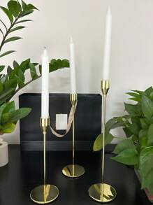 Holiday Birthday Candlestick Metal Ornaments Light Luxury Candle Lamp Home Western Romantic Wedding Candlelight Evening Dining Props Candle Iron Candlestick Candle Cup Living Room Decoration Romantic Warm Ornaments Halloween,Spooky,Autumn,Festival,Holiday ,Winter,Holiday,Festival,Gifts Graduation