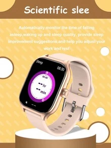 1 chiếc dây đeo silicon 2,05" Màn hình TFT HD cảm ứng toàn phần lớn Đồng hồ thông minh đa chức năng với nhiều chế độ thể thao, máy tính, đèn ngủ, báo thức, ứng dụng mạng xã hội, thông báo tin nhắn cho Android & IOS - Hồng - Xem 4