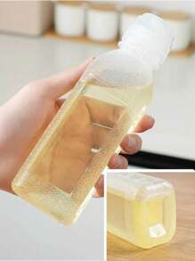 Botella transparente de plástico para condimentos con apretón y botella de aceite de cocina multifuncional de dos en . La botella de apretón es ideal para almacenar aceite, vinagre, salsa de soja y otros condimentos. La botella de aceite con rociador y vertedor tiene una tapa accionada por gravedad que se abre y cierra automáticamente, lo que la hace adecuada para rociar durante las barbacoas. 1 pieza/2 piezas/3 piezas