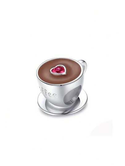 1pc/Set Coffee Cup Beaded Pendant For Diy Bracelets, Necklaces, Creative Diy Jewelry Accessories