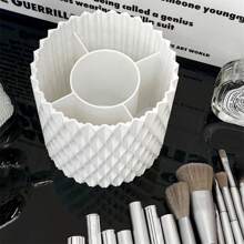 360° Rotating Brush And Pen Holder For Makeup Brushes - White - View 4