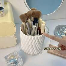 360° Rotating Brush And Pen Holder For Makeup Brushes - White - View 6