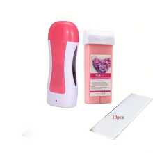 Rose Roller Depilatory Wax Kit, Soft Wax Roller Refill For Hair Removal, Rose Depilatory Wax Roller Cartridge For Women Sensitive Skin, Waxing Kit For Body Hair, Arms, Legs At Home