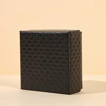 Caja de regalo de joyería con textura de diamante blanco, estuche de almacenamiento de accesorios para collares - Cuadrado - Ver 6