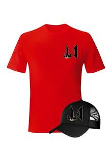playera + gorra ct invertido volteado enfrete chico tumbados corrido - Rojo - Ver 2