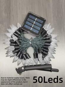 1 cái 5m 20 đèn LED, 7m 50 đèn LED, 12m 100 đèn LED dây đèn năng lượng mặt trời, đèn trang trí sân vườn ngoài trời, đèn trang trí tiệc lễ hội, thích hợp cho hàng rào, ban công, sân trong - Nhiều màu - Xem 9