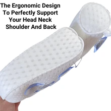 Luxury Bath Pillow Bathtub Pillow,Bath Pillows For Tub Neck And Back Support With Soft 4D Mesh Fabric And 7 Non-Slip Suction Cups, Relaxing Bath Accessories Spa Gifts - 白色 - 查看 4