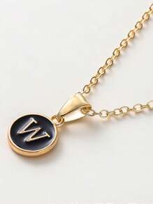 1 Stück Modische Halskette Mit Buchstaben-anhänger, Personalisierte Buchstaben-halskette Für Frauen Und Mädchen, Goldfarben, Geschenk-accessoires