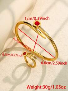 1 Set/2 Stücke modisches, klassisches Armreif Set mit römischen Ziffern, einzigartiges Nagel Design, charmantes Edelstahl Armband und Ring Schmuck Set für Frauen