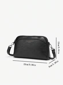 1pc Women's Fashion Versatile Crossbody Bag, Multi-Zipper Square Bag, Adjustable Shoulder Strap Shoulder Bag, Girlfriend Bag, Mommy Bag, Suitable For Daily Use, Party, Work, Best Gift Choice - Black - View 2