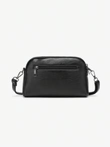 1pc Women's Fashion Versatile Crossbody Bag, Multi-Zipper Square Bag, Adjustable Shoulder Strap Shoulder Bag, Girlfriend Bag, Mommy Bag, Suitable For Daily Use, Party, Work, Best Gift Choice - Black - View 5