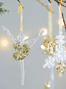 1 Stück Weihnachten Schneeflocke Weihnachtsbaum Acryl Phnom Penh transparente Schneeflocke Weihnachtsbaum Vitrine Außerirdische Schneeflocke Dekohänger, Weihnachten