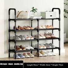 1 pieza Estantería para zapatos de múltiples niveles, estantería para zapatos independiente, fácil de ensamblar, organizador de zapatos para casa de alquiler, entrada, pasillo, dormitorio, baño, oficina, sala de estar - Negro - Ver 13