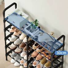1 pieza Estantería para zapatos de múltiples niveles, estantería para zapatos independiente, fácil de ensamblar, organizador de zapatos para casa de alquiler, entrada, pasillo, dormitorio, baño, oficina, sala de estar - Negro - Ver 7
