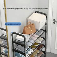 1 pieza Estantería para zapatos de múltiples niveles, estantería para zapatos independiente, fácil de ensamblar, organizador de zapatos para casa de alquiler, entrada, pasillo, dormitorio, baño, oficina, sala de estar - Negro - Ver 8