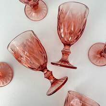 Set Of 6 Diamond Model Glasses, Light Red, 340ml - 紅色 - 查看 5