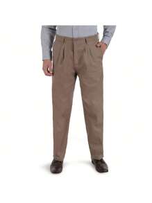 Pantalon De Vestir Casual con pinzas Hombre C/bolsas Gabardina Cabasllero - Caqui - Ver 5