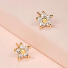 1 Cặp bông tai đính đá Zirconia hình chuồn chuồn, chim và hoa thiết kế sang trọng, đa năng cho các dịp và ngày lễ của phụ nữ - Vàng - Xem 11