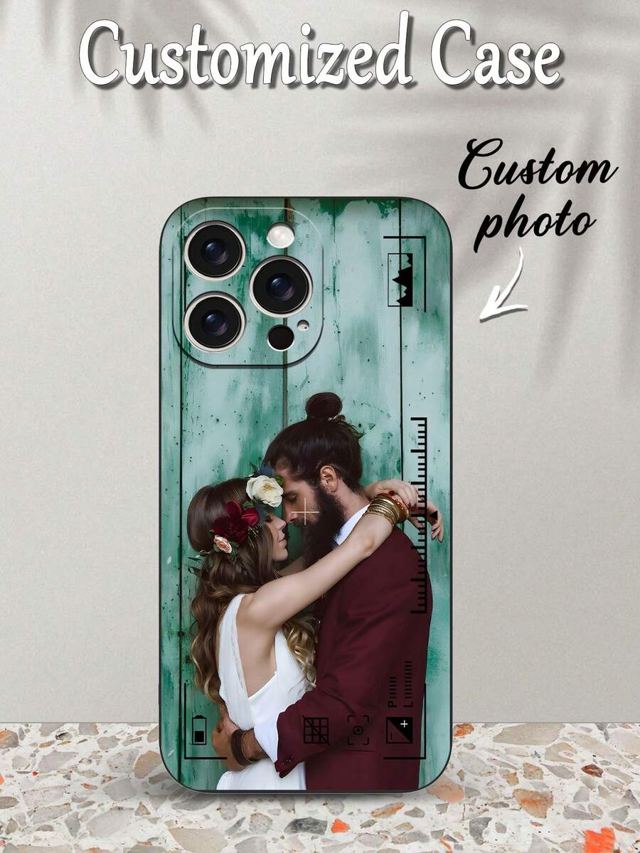 1PC Customized Phone Case, Compatible With Iphone, Personalized With Photos, Portraits, Family Photos, Anti-Drop, Wear-Resistant, Fingerprint-Proof TPU Soft Full Protective Case, Great Gift For Personal, Partner, Family, Friends, Birthday, Anniversary