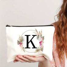 Bolsa de maquiagem com estampa floral e de letras chique de outono - Bolsa de cosméticos de lona reutilizável e moderna com grande capacidade Bolsa de armazenamento de viagem para mulheres Bolsas de grife, bolsa de cosméticos de viagem portátil personalizada com zíper, ideal para bolsa de festa de casamento e presente feminino, bolsa de papelaria escolar, presente de festa Bolsa de maquiagem para itens essenciais de viagem Bolsas de maquiagem Organizador de maquiagem Organizador de maquiagem Armazenamento de maquiagem Bolsa de maquiagem Bolsa de maquiagem - Branco - Ver 13