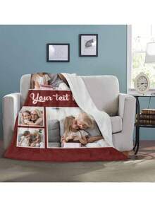1 chiếc chăn vải nỉ cá nhân hóa, chăn có hình ảnh và văn bản tùy chỉnh, chăn trang trí thích hợp cho ghế sofa, phòng khách, phòng ngủ, trang trí nhà cửa, siêu dày và mềm, sử dụng bốn mùa, chân dung gia đình bạn bè, quà tặng cho bạn bè và gia đình - Nhiều màu - Xem 5