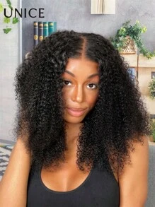 UNice Hair Kinky Curly Human Hair Wigs 7X5 Bye Bye Knots Lace Closure Glueless Wigs Human Hair Ready To Go Pre Plucked Pre Cut Pre Baby Hair Put On And Go Glueless Human Hair Wigs Bleached Knots Curly Wig 150% Density - SNatural - 查看 5