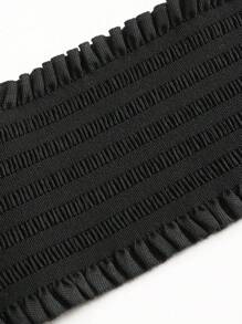 1 件女式深色朋克风格 PU 皮革弹力抽绳腰带，适合万圣节派对或日常穿着 - 黑色 - 查看 8