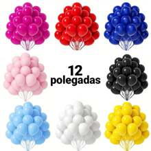 Colorful Balloon Balloon 12 Inches Various Colors Premium Resistant Balloon 50 Units - Màu xanh lợt - Xem 1
