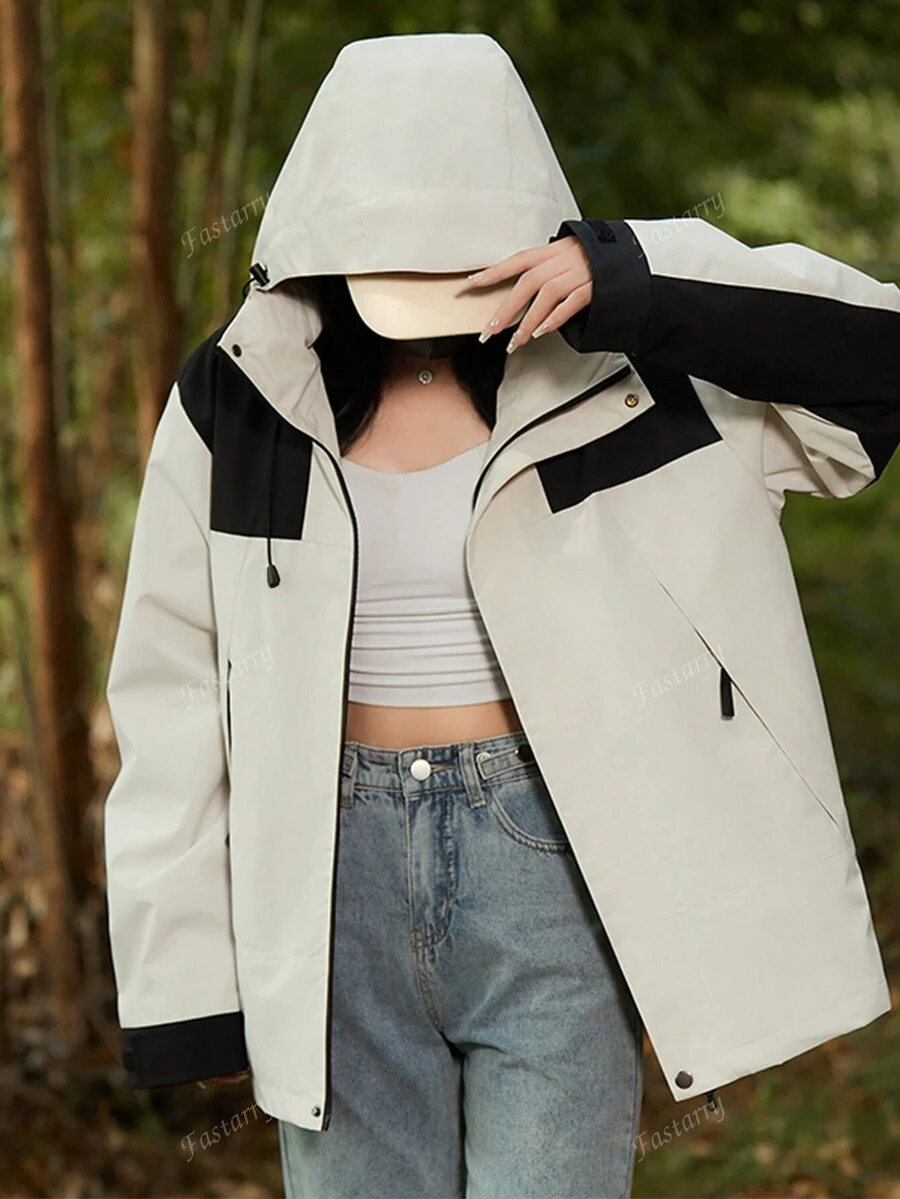 Women's Waterproof Outdoor Lightweight Active Rain Jacket With Hood