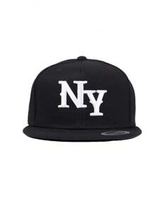 1pc, Gothic Letter NY, 3D Embroidered Baseball Cap, Baseball Game Fits,Basketball,Fall Fits,Sports Style,90's Outfit,Bright Colors,For Men,Sports Hip-Hop Cap, Adjustable Outdoor Sun Protection Casual Cap For Travels, Parties And Beach Halloween - Solid Color - View 3