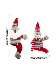 1 búp bê nhồi bông Giáng sinh - Ông già Noel, Người tuyết & Nai sừng tấm, Trang trí rèm cửa hoạt hình, Thích hợp để trang trí nhà cửa, Trang trí tiệc họp mặt tại nhà, Giáng sinh - Nhiều màu - Xem 2