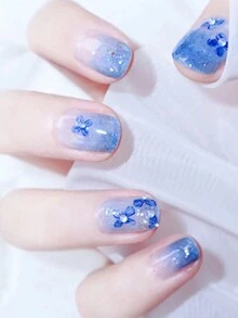 1/2Pcs Nail Polish Stickers Strips Fall Winter Glitter Shining Full Nail Wraps Life Proof Design Nail Strips Self-Adhesive Nail Art Sticker - Multicolor - View 4