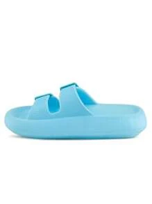 WOMEN'S FASHION FLIP FLOPS, MEN'S UNISEX EVA SANDALS With Thick Platform Non-Slip Sole Unisex SLIPPERS, Adjustable Clasp Quick Drying. - 薄荷藍 - 查看 2