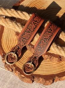 1pc Leaf Embossed Vegan Leather Skirt Hike For Renaissance Medieval Viking Belts For Renaissance Faire LARP Cosplay Costumes (Belt NOT Included) - A - View 4