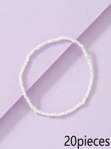 1 pezzo Cavigliera della moda semplice e elegante signora perline elastico