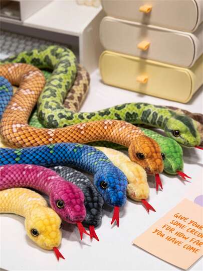 Halloween Multicolor Realistic Snake Plush Doll, Stuffed Animal Pillow, Birthday Gift For Girlfriend, Boyfriend, Friends, Soft Comfortable Creative Home Decor Plush,Snake,Jelly Cat,Plush,Jelly Cat,Snake,3d Printed Snake,Snake Gifts,Jelly Plush