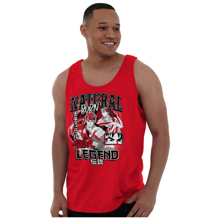 Camiseta de tirantes de la Leyenda Nacida Callejera para hombres - Rojo - Ver 1