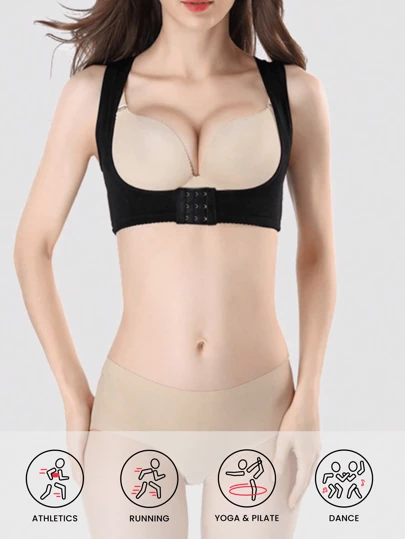 Sports Outdoor 1pc Women's Push-Up & Waist Cincher & Chest Support Band In Apricot Shapewear Waist Trainer Corset Shapewear Gym Accessories For Belly Slimming Girdles, Lumbar Girdles For Belly Slimming Corset