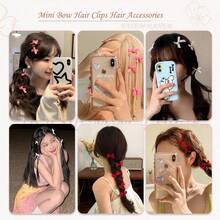 40Pcs Bow Hair Clips Bow Ribbons For Girls Sweet Bow Hair Clips Non Slip Hair Clips Cute Hair Clips Barrettes Bowknot Hair Clip Hair Accessories Little Bows For Hair,White Black Pink Blue Halloween Claw Clips Hair Slide - Color Mixing 2# - View 4