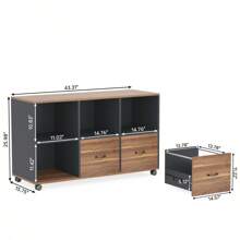 LITTLE TREE 55 Inches Simple Computer Desk, Home Office Desk Writing Table For Workstation,Dark Walnut + Steel Leg - Brown and Black - View 7