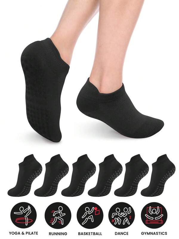 3 Paia Di Calzini Da Yoga Antiscivolo Per Donna, Calzini Traspiranti In Rete Di Colore Solido Per Casa, Ospedale, Gravidanza, Fitness, Pilates, Taglia Eu 36-39