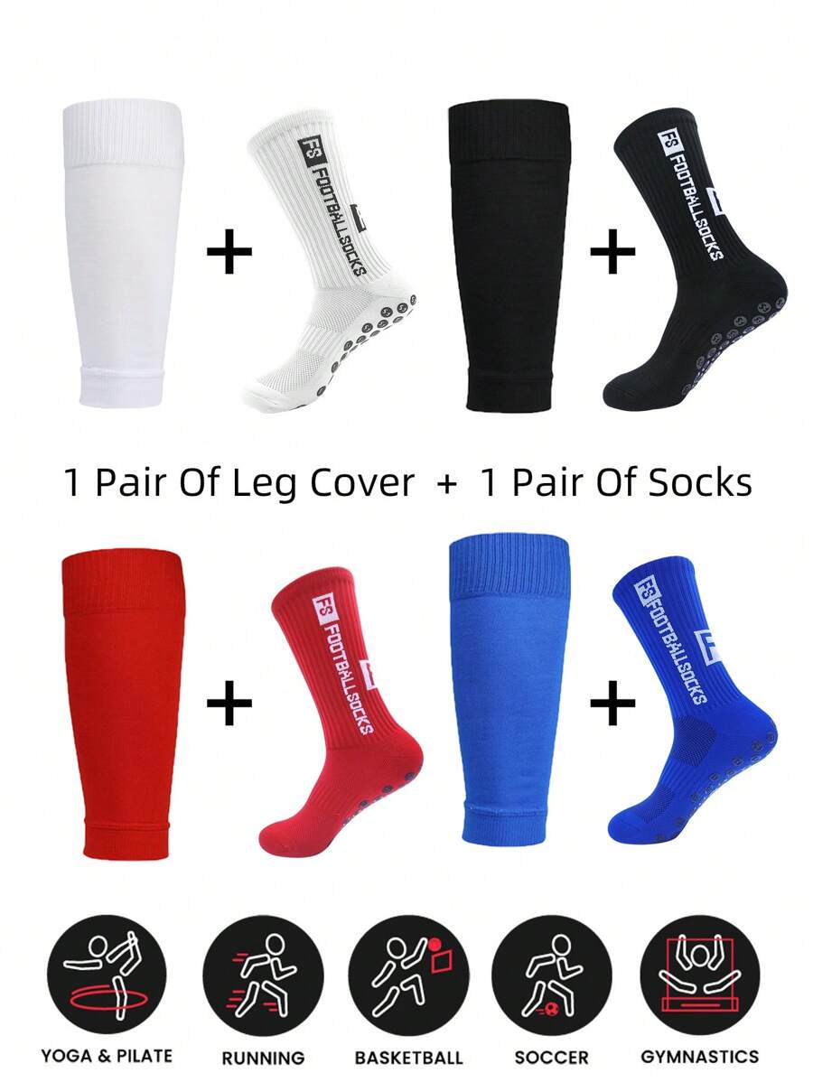 2 Pairs Men's Crew Sport Socks, Non-Slip Cushioned Comfortable Socks For Outdoor, Basketball, Football, Running