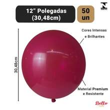 Colorful Balloon Balloon 12 Inches Various Colors Premium Resistant Balloon 50 Units - Đỏ - Xem 2