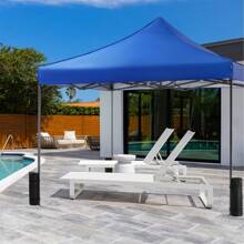 Sweetcrispy 10 X 10ft Pop Up Canopy Tent Easy Setup Outdoor Shade Instant Portable Sun Shelter Canopy Tent With Sand Bags For Parties Camping Beach - Blue - View 1